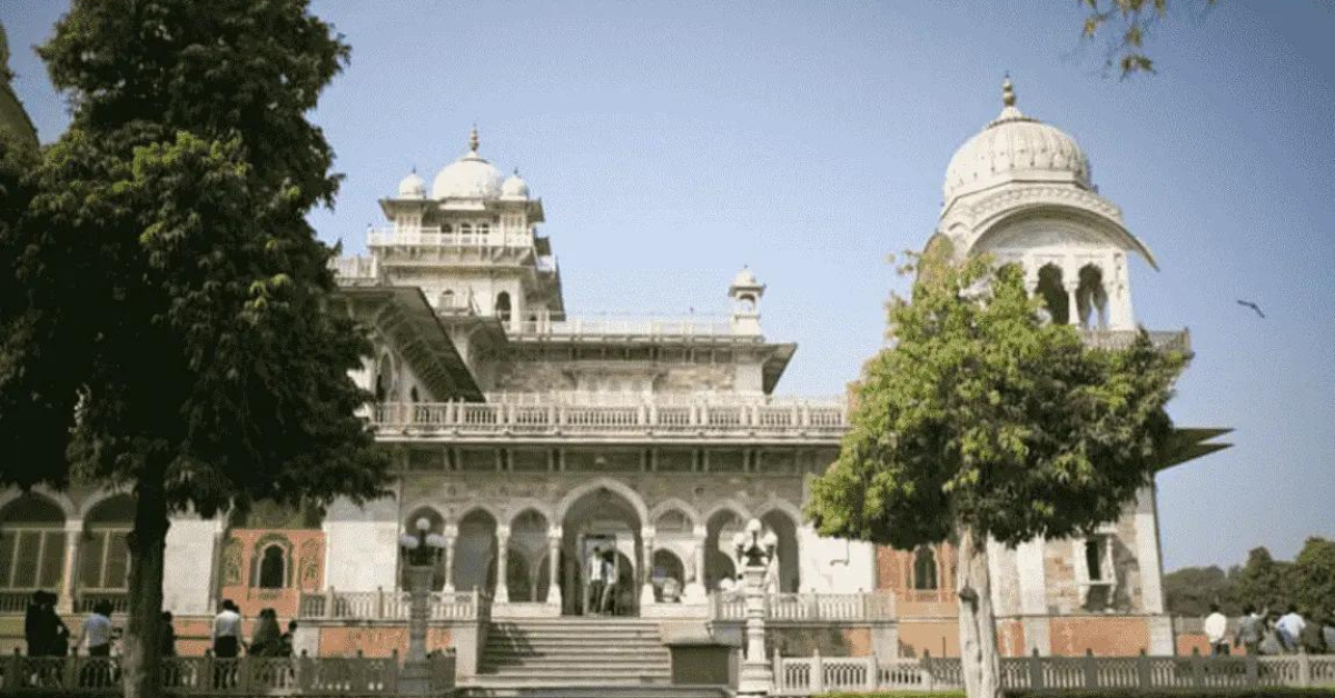 It is a picture of Albert Hall Museum Jaipur.